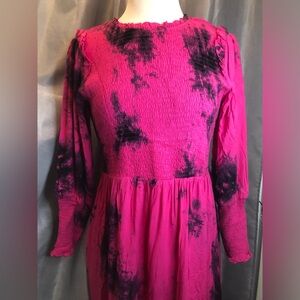 Ava & Lu smocked tie dye dress. Girls Large/women small